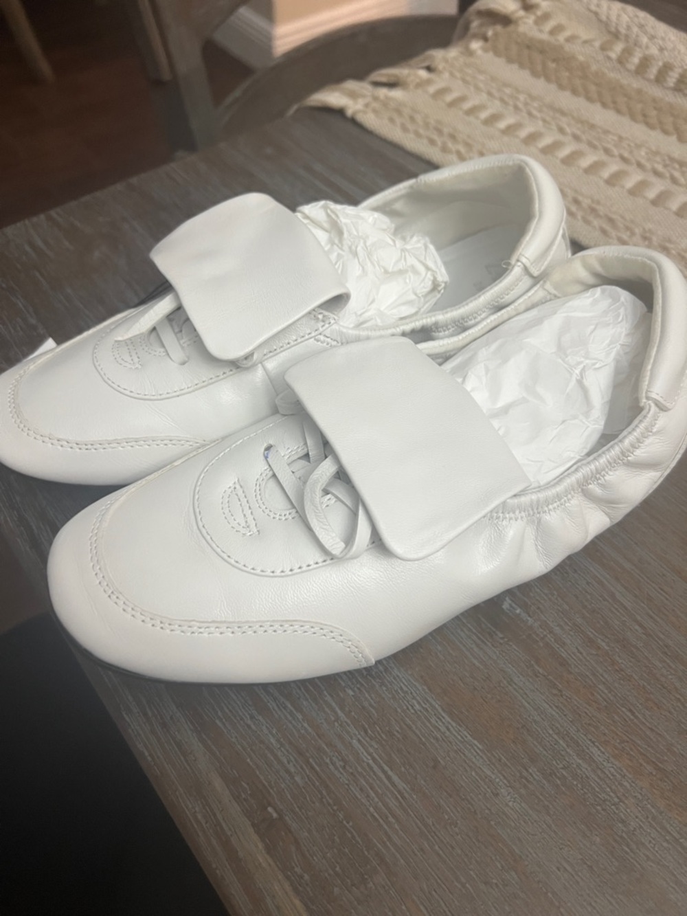 Zara White Leather Women's Flats - Picture 3 of 4